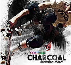 极品PS动作－彩色炭笔(含高清视频教程)：Colored Charcoal Photoshop Action